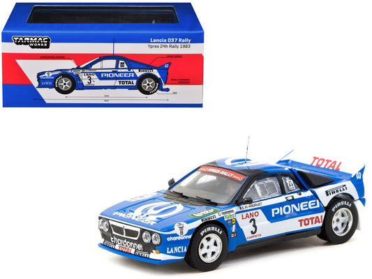 Lancia 037 Rally #3 Jean-Claude Andruet - Francoise Sappey 2nd Place "Ypres 24 Hours Rally" (1983) "Hobby64+" Series 1/64 Diecast Model Car by Tarmac Works by Tarmac Works