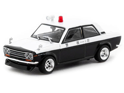 Datsun 510 "Japanese Police" Black and White "Road64" Series 1/64 Diecast Model Car by Tarmac Works by Tarmac Works
