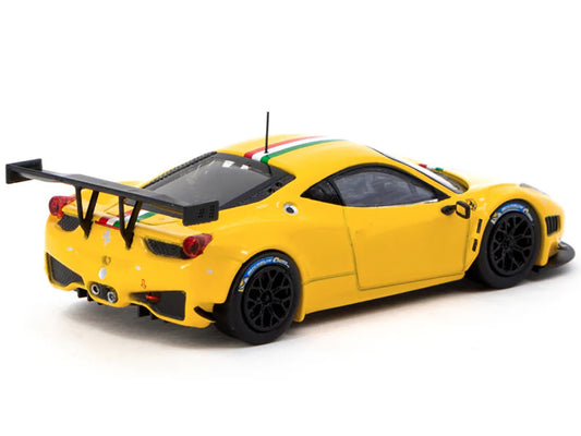 Ferrari 458 Italia GT3 Yellow with Italian Flag Stripes "Road64" Series 1/64 Diecast Model Car by Tarmac Works by Tarmac Works