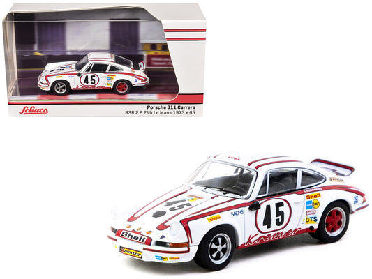 Porsche 911 Carrera RSR 2.8 #45 Erwin Kremer - Paul Keller - Clemens Schickentanz "Kremer Racing Team" GTS 3.0 Class Winner "24 Hours of Le Mans" (1973) "Collab64" Series 1/64 Diecast Model Car by Schuco & Tarmac Works by Schuco