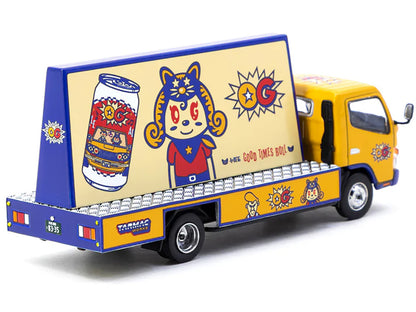 Mitsubishi Fuso Canter Mobile Ad Truck RHD (Right Hand Drive) "OG Beer" Yellow with Graphics "Truck64" Series 1/64 Diecast Model Car by Tarmac Works by Tarmac Works