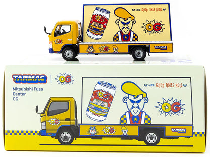 Mitsubishi Fuso Canter Mobile Ad Truck RHD (Right Hand Drive) "OG Beer" Yellow with Graphics "Truck64" Series 1/64 Diecast Model Car by Tarmac Works by Tarmac Works