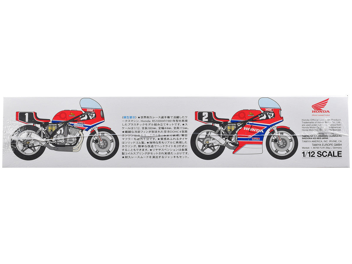 Model Kit Honda RS1000 Endurance Racer Motorcycle 1/12 Scale Model by Tamiya by Tamiya