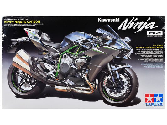 Model Kit Kawasaki Ninja H2 Carbon Motorcycle 1/12 Scale Model by Tamiya-0