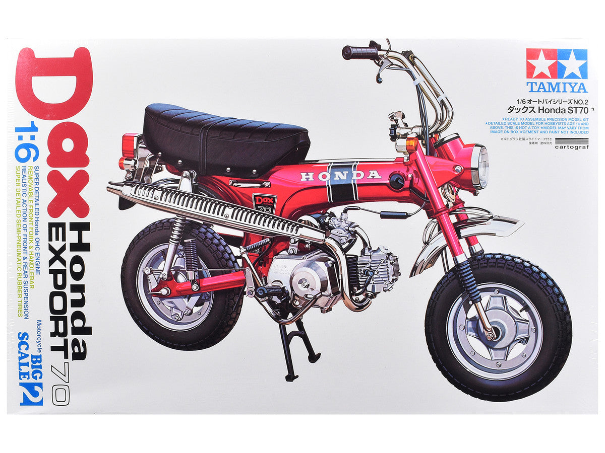 Model Kit Dax Honda Export 70 Motorcycle 1/6 Scale Model by Tamiya-0