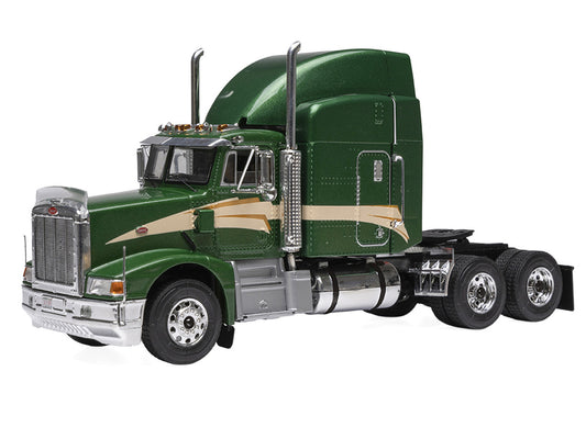 1998 Peterbilt 377 A/E Truck Tractor Green Metallic with Beige Stripes 1/43 Diecast Model by IXO Models by IXO
