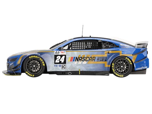 Chevrolet Camaro ZL1 #24 Jenson Button - Jimmie Johnson - Mike Rockenfeller (Post-Race Weathered Version) "Hendrick Motorsports - NASCAR Next Gen Garage 56" Innovative "24 Hours of Le Mans" (2023) 1/18 Model Car by Top Speed by Top Speed