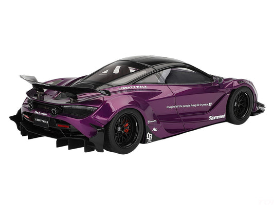 McLaren 720S "LB-Works" Purple Metallic with Black Top 1/18 Model Car by Top Speed by Top Speed
