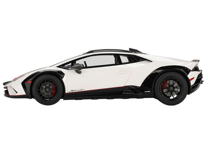 Lamborghini Huracan Sterrato Bianco Asopo White with Matt Black Top and Red Stripes 1/18 Model Car by Top Speed by Top Speed