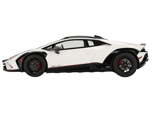 Lamborghini Huracan Sterrato Bianco Asopo White with Matt Black Top and Red Stripes 1/18 Model Car by Top Speed by Top Speed