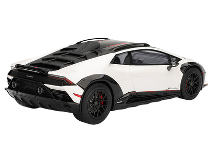 Lamborghini Huracan Sterrato Bianco Asopo White with Matt Black Top and Red Stripes 1/18 Model Car by Top Speed by Top Speed