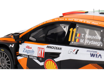 Hyundai i20 N Rally1 Hybrid #11 Thierry Neuville - Martijn Wydaeghe "Hyundai Shell Mobis WRT" Winner "Rally Croatia Power Stage" (2023) 1/18 Model Car by Top Speed by Top Speed