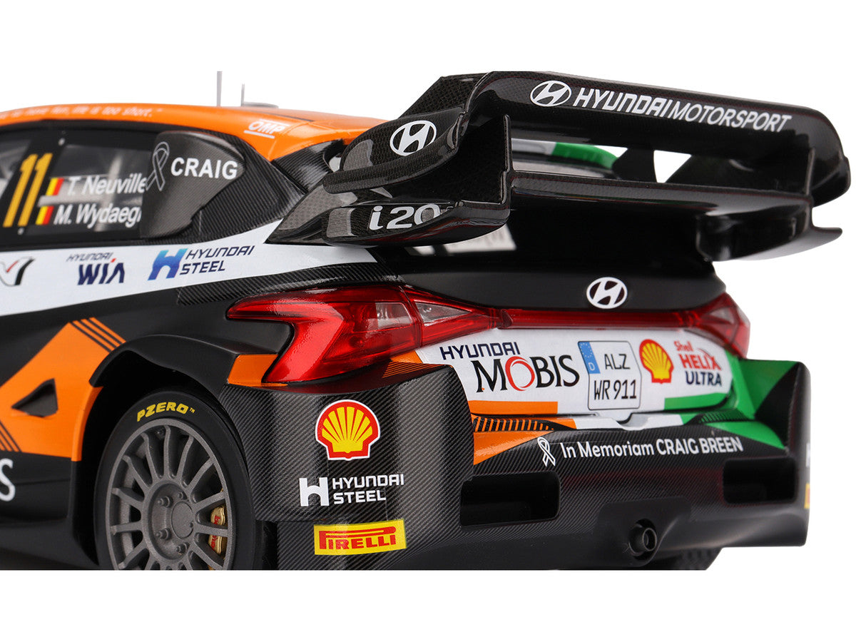 Hyundai i20 N Rally1 Hybrid #11 Thierry Neuville - Martijn Wydaeghe "Hyundai Shell Mobis WRT" Winner "Rally Croatia Power Stage" (2023) 1/18 Model Car by Top Speed by Top Speed