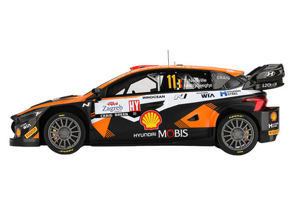 Hyundai i20 N Rally1 Hybrid #11 Thierry Neuville - Martijn Wydaeghe "Hyundai Shell Mobis WRT" Winner "Rally Croatia Power Stage" (2023) 1/18 Model Car by Top Speed by Top Speed