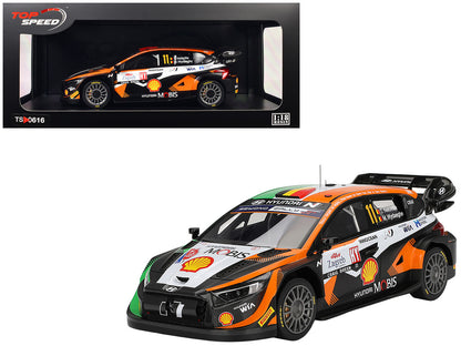 Hyundai i20 N Rally1 Hybrid #11 Thierry Neuville - Martijn Wydaeghe "Hyundai Shell Mobis WRT" Winner "Rally Croatia Power Stage" (2023) 1/18 Model Car by Top Speed by Top Speed