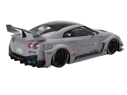 Nissan LB-Silhouette WORKS GT 35GT-RR Ver.1 RHD (Right Hand Drive) Matt Gray with Black Top 1/18 Model Car by Top Speed-4
