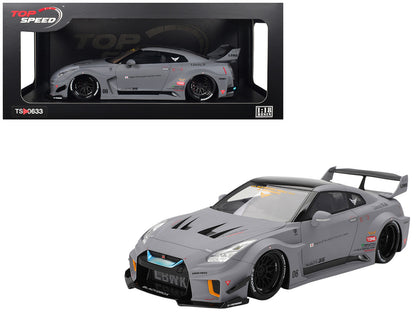 Nissan LB-Silhouette WORKS GT 35GT-RR Ver.1 RHD (Right Hand Drive) Matt Gray with Black Top 1/18 Model Car by Top Speed-0