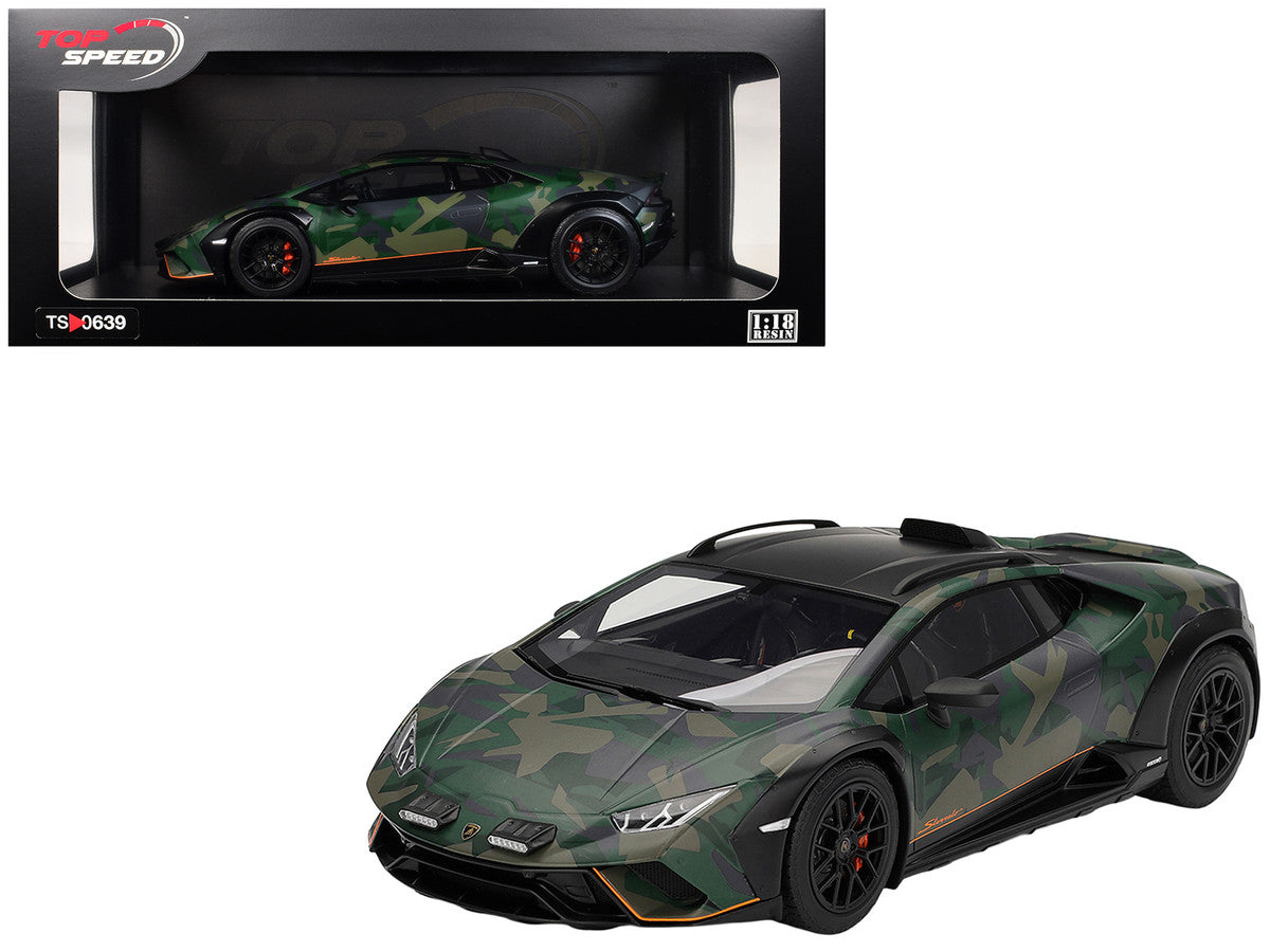Lamborghini Huracan Sterrato All-Terrain "BOSCO" Green Camouflage 1/18 Model Car by Top Speed by Top Speed
