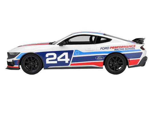 Ford Mustang Dark Horse #24 "Ford Performance Racing School" White with Graphics 1/18 Model Car by Top Speed by Top Speed