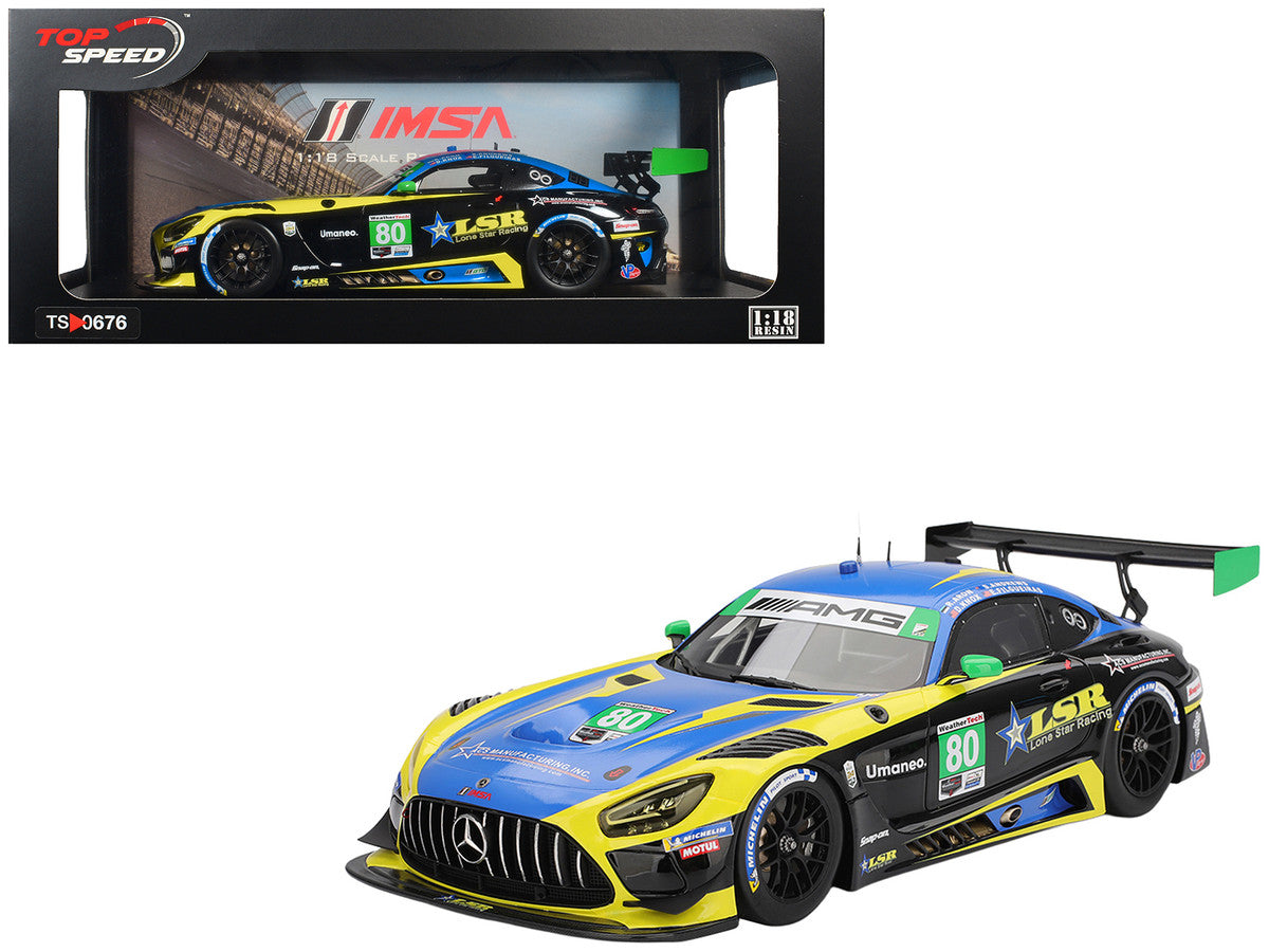 Mercedes-AMG GT3 EVO #80 Scott Andrews - Ralf Aron - Eric Filgueiras - Dan Knox "Lone Star Racing" IMSA "24 Hours of Daytona" (2025) 1/18 Model Car by Top Speed by Top Speed