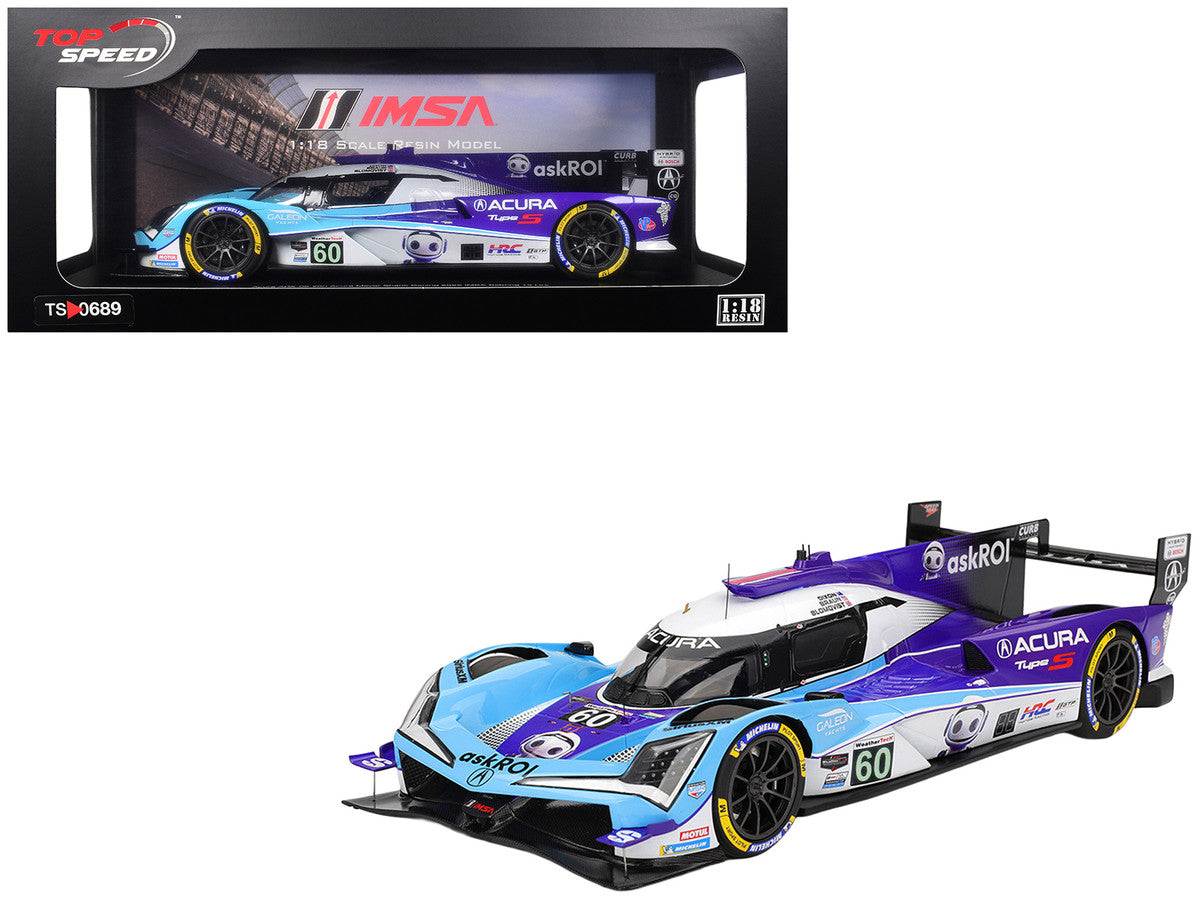 Acura ARX-06 GTP #60 Tom Blomqvist - Colin Braun - Scott Dixon "Acura Meyer Shank Racing with Curb-Agajanian" IMSA "12 Hours of Sebring" (2025) 1/18 Model Car by Top Speed by Top Speed