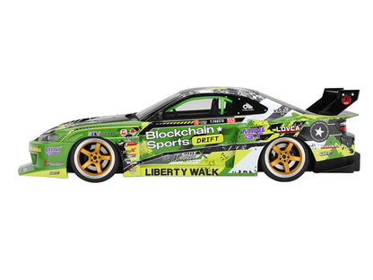 Nissan LB-Super Silhouette S15 SILVIA RHD (Right Hand Drive) #555 V2 Yukio Fausto "Formula Drift Japan" (2024) 1/18 Model Car by Top Speed-2