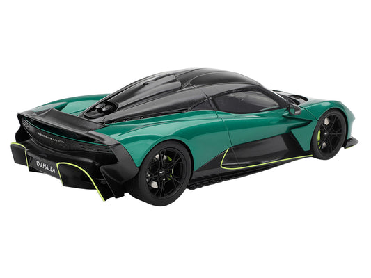 Aston Martin Valhalla Podium Green Metallic with Carbon Top 1/18 Model Car by Top Speed by Top Speed