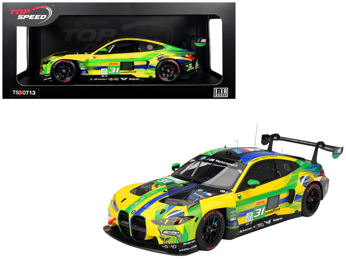 BMW M4 GT3 EVO #31 Pedro Ebrahim - Augusto Farfus - Yasser Shahin "The Bend Team WRT" WEC "6 Hours of Sao Paulo" (2025) 1/18 Model Car by Top Speed-0