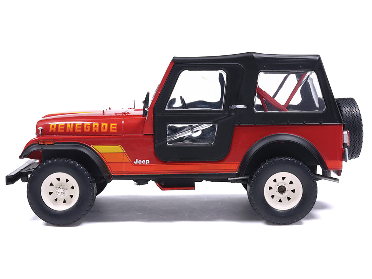 1983 Jeep Renegade Red with Stripes and Black Top 1/24 Diecast Model by IXO Models by IXO