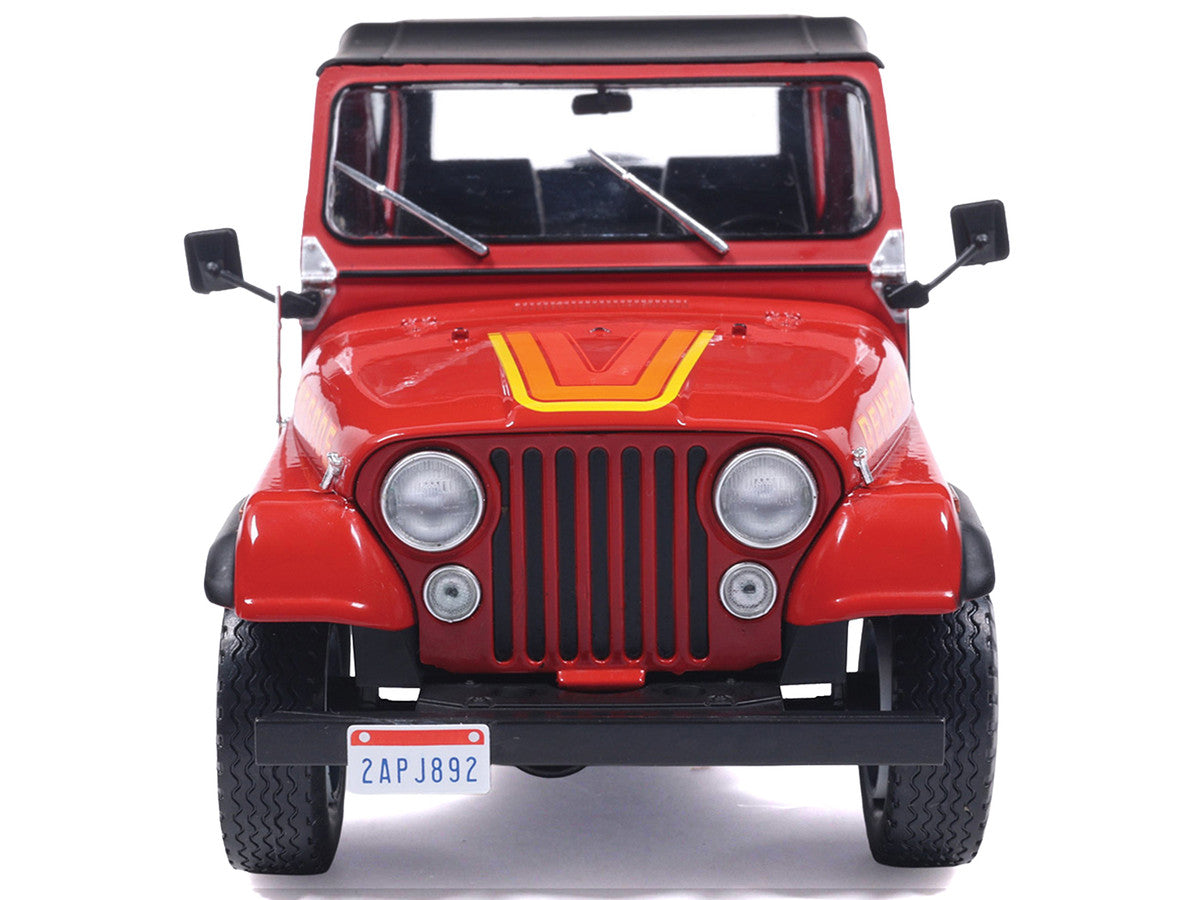 1983 Jeep Renegade Red with Stripes and Black Top 1/24 Diecast Model by IXO Models by IXO