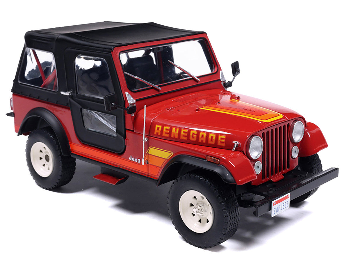 1983 Jeep Renegade Red with Stripes and Black Top 1/24 Diecast Model by IXO Models by IXO
