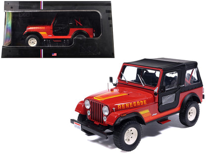 1983 Jeep Renegade Red with Stripes and Black Top 1/24 Diecast Model by IXO Models by IXO