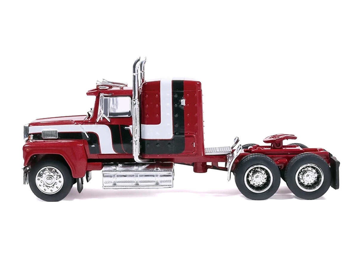 1978 Ford LTL-9000 Truck Tractor Red Metallic with Stripes 1/64 Diecast Model Car by IXO Models-1