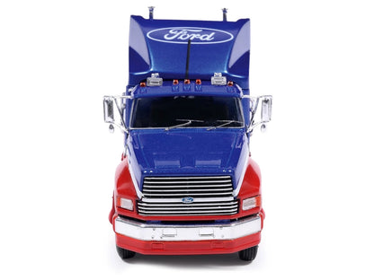 1990 Ford Aeromax Truck Tractor Blue Metallic and Red with White Stripes 1/64 Diecast Model Car by IXO Models-3
