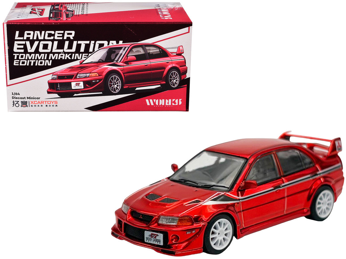 Mitsubishi Lancer Evolution VI RHD (Right Hand Drive) "Tommi Makinen Edition" Red Chrome "Hobby Expo China 2026" 1/64 Diecast Model Car by Works Model by Works