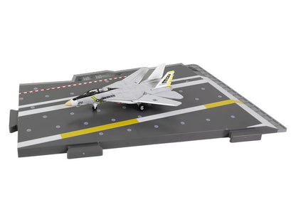 Grumman F-14B Tomcat Fighter Aircraft "VF-142 Ghostriders" and Section K of USS Enterprise (CVN-65) Aircraft Carrier Display Deck "Legendary F-14 Tomcat" Series 1/200 Diecast Model by Forces of Valor by Forces Of Valor