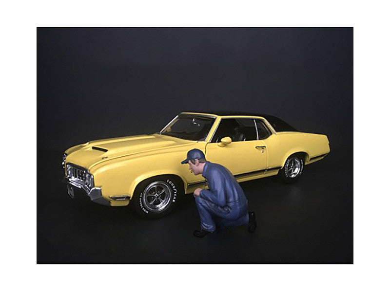 Mechanic Juan with Lug Wrench Figurine for 1/24 Scale Models by American Diorama by American Diorama