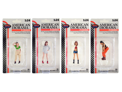 "Hip Hop Girls" 4 Piece Figure Set for 1/24 Scale Models by American Diorama by American Diorama
