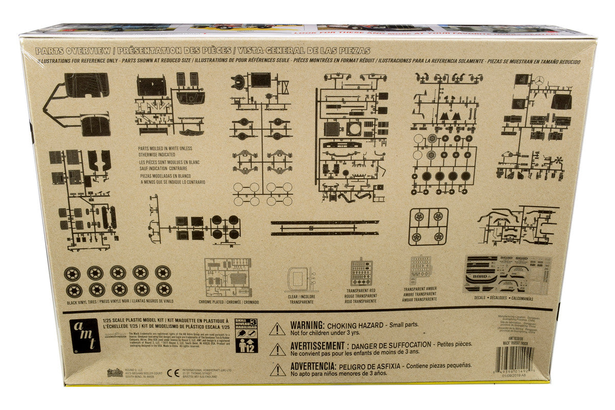 Skill 3 Model Kit Mack R685ST Semi Tractor Truck 1/25 Scale Model by AMT by AMT