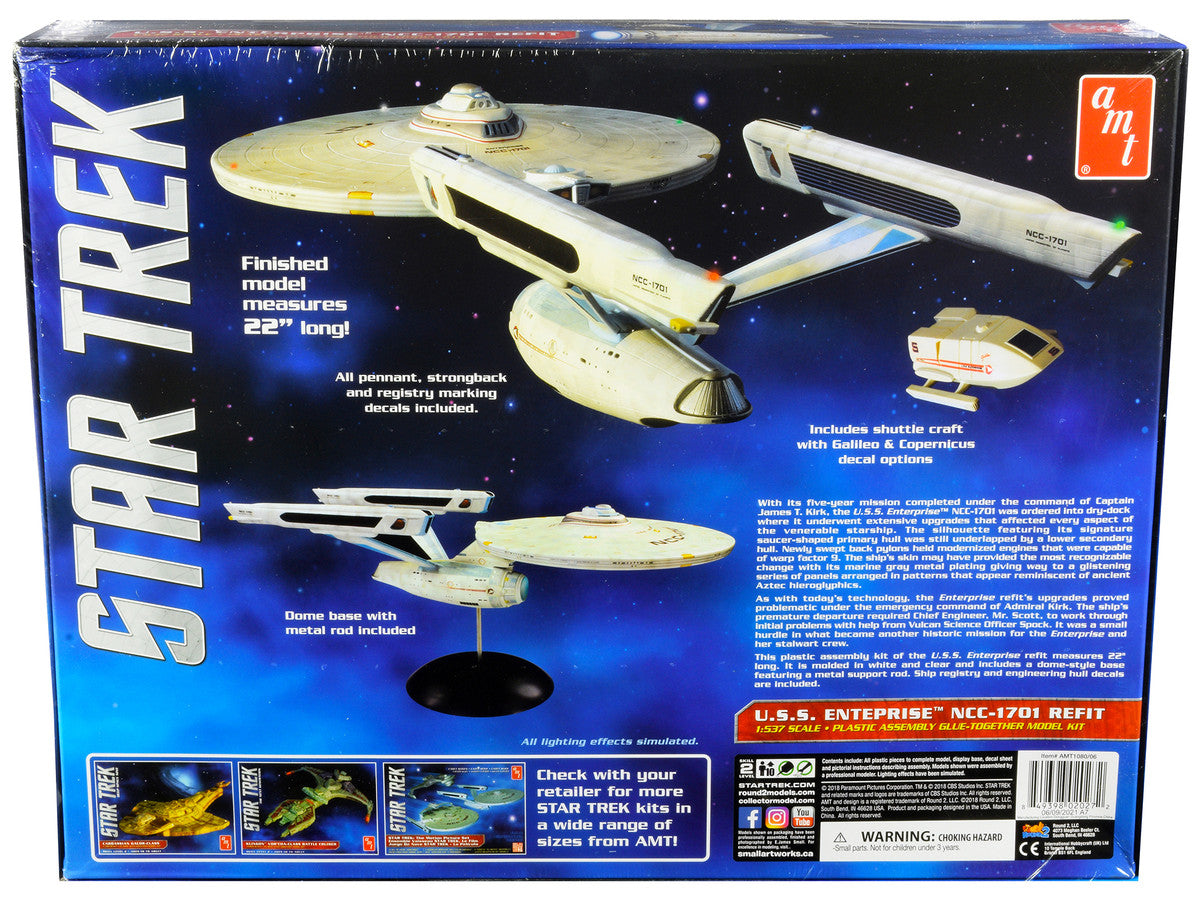 Skill 2 Model Kit U.S.S. Enterprise NCC-1701 Refit Starship "Star Trek" 1/537 Scale Model by AMT by AMT