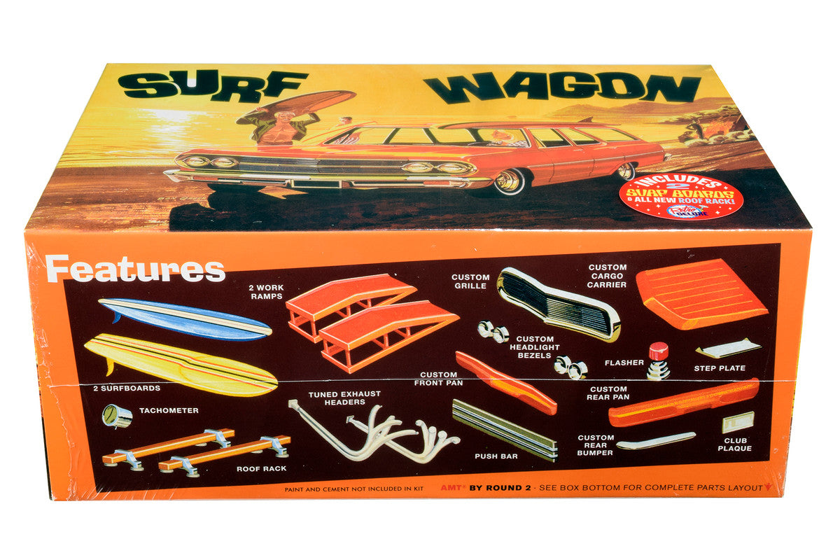 Skill 2 Model Kit 1965 Chevrolet Chevelle "Surf Wagon" with Two Surf Boards 4 in 1 Kit 1/25 Scale Model by AMT by AMT