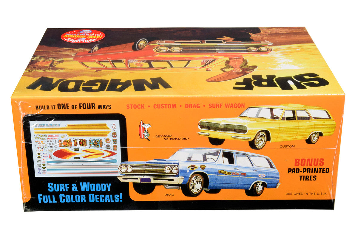 Skill 2 Model Kit 1965 Chevrolet Chevelle "Surf Wagon" with Two Surf Boards 4 in 1 Kit 1/25 Scale Model by AMT by AMT