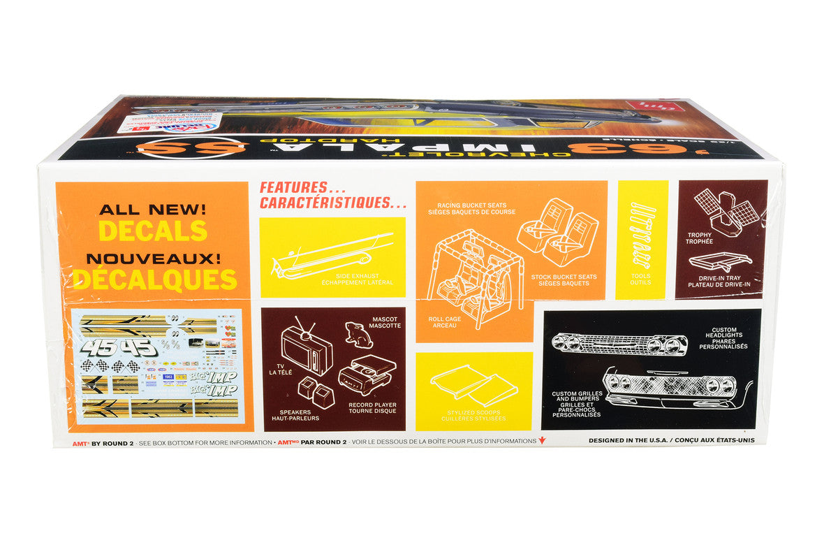 Skill 2 Model Kit 1963 Chevrolet Impala SS Hardtop 4 in 1 Kit 1/25 Scale Model by AMT by AMT