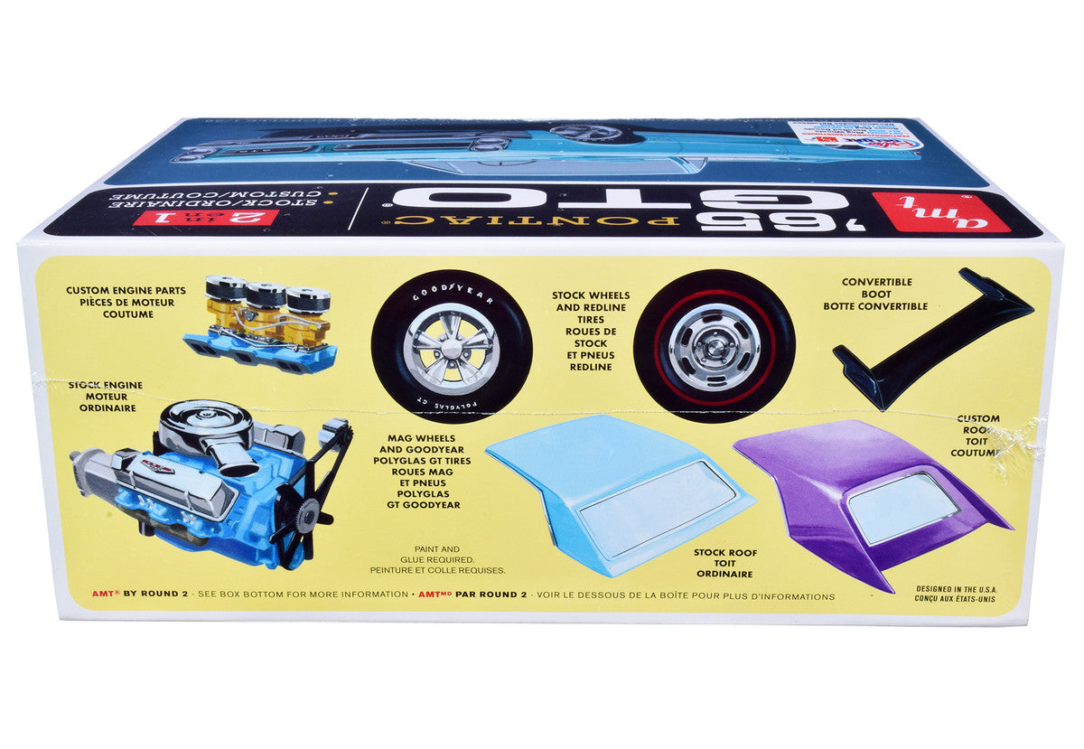 Skill 2 Model Kit 1965 Pontiac GTO 2-in-1 Kit 1/25 Scale Model by AMT by AMT
