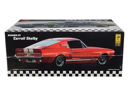 Skill 2 Model Kit 1967 Ford Mustang Shelby GT350 White 1/25 Scale Model by AMT by AMT