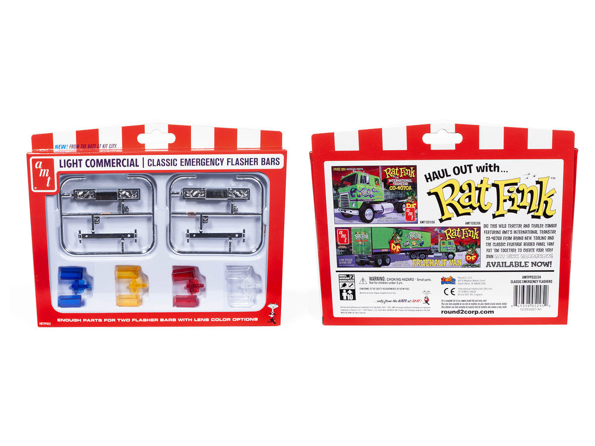Skill 2 Model Kit Light Commercial Classic Emergency Flasher Bars Set of 10 pieces for 1/25 Scale Model by AMT by AMT