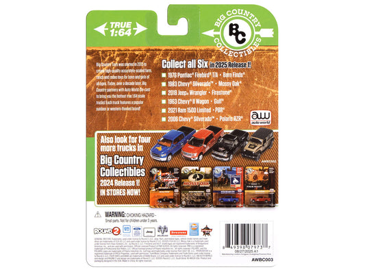 2021 Ram 1500 Limited Pickup Truck "PBR (Professional Bull Riders)" Gray Metallic with Graphics "Big Country Collectibles" 2025 Series 1/64 Diecast Model Car by Auto World by Autoworld