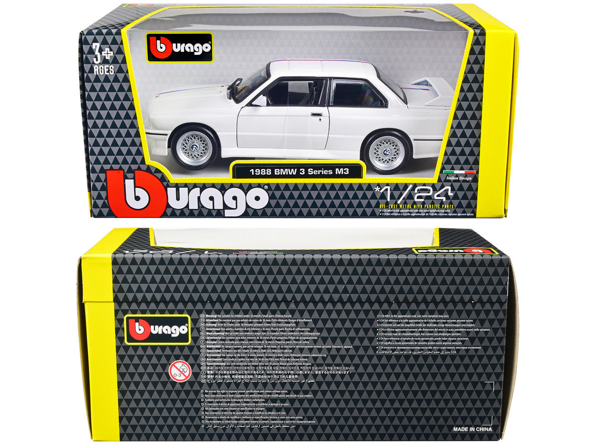 1988 BMW 3 Series M3 E30 White 1/24 Diecast Model Car by Bburago by Bburago