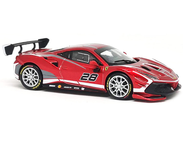 2020 Ferrari 488 Challenge EVO #28 Red with Graphics "Racing" Series 1/43 Diecast Model Car by Bburago by Bburago