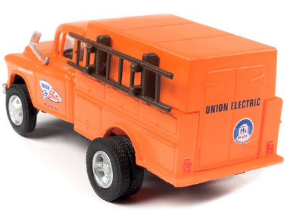 1955 Chevrolet Utility Truck Orange "Union Electric" 1/87 (HO) Scale Model by Classic Metal Works by Classic Metal Works